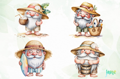 Watercolor Beach Gnome Clipart Product Image 1