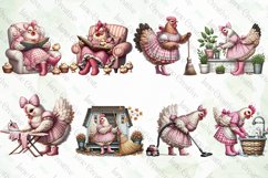 Pink Gingham Hen Mother’s Day Clipart Product Image 2