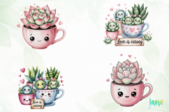 Valentine Succulent Pots PNG Product Image 1