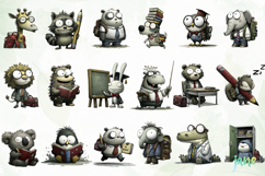 Cute Funny School Animals Sublimation Bundle Product Image 7