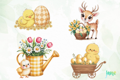 Yellow Gingham Bunny PNG Product Image 1