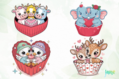Animal Couple Hug Cupcake Product Image 1