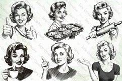 Retro Housewife Sublimation Clipart Product Image 2
