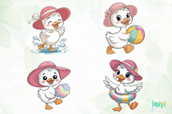 Summer Baby Duck Watercolor Clipart Product Image 1