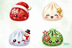 Glitter Christmas Dumpling Clipart Product Image 1