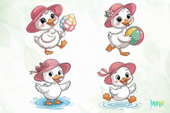 Summer Baby Duck Watercolor Clipart Product Image 1
