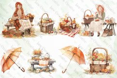 Autumn Picnic Girl Sublimation Clipart Product Image 2