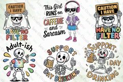 Funny Cute Skeleton Sublimation Clipart Product Image 2