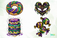 Mardi Gras Watercolor Clipart Product Image 1