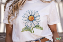 Daisy Flower Girl Watercolor Product Image 2