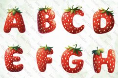 Strawberry Alphabet Sublimation Clipart Product Image 2