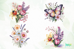 Watercolor Spring Flowers Clipart Product Image 1