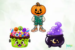 Kawaii Halloween PNG Clipart Product Image 1