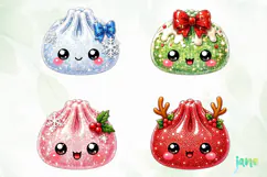 Glitter Christmas Dumpling Clipart Product Image 1