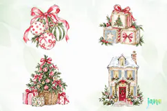 Cozy Christmas Watercolor Clipart Product Image 1