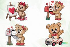 Valentine Teddy Bear Clipart Product Image 1