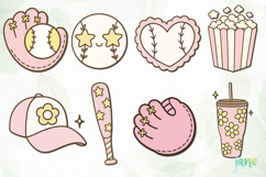 Retro Girly Baseball Clipart Sublimation Product Image 4
