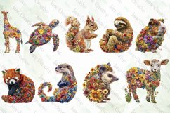 Animals of Flowers Sublimation Clipart Product Image 2
