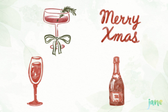 Watercolor Vintage Christmas Clipart Product Image 1