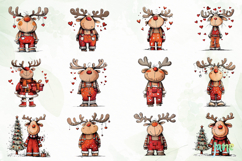 Quirky Funny Christmas Reindeer Clipart Bundle Product Image 6