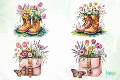 Watercolor Spring Flowers Clipart Product Image 1