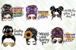 Sarcastic Messy Bun Girl Sublimation Product Image 2