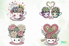 Valentine Succulent Pots PNG Product Image 1