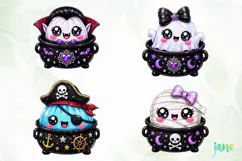 Halloween Glitter Dumplings Clipart Product Image 1