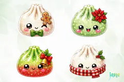 Glitter Christmas Dumpling Clipart Product Image 1