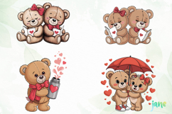 Valentine Teddy Bear Clipart Product Image 1