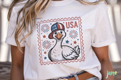4th July Goose Stamp SVG Product Image 2