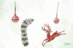 Watercolor Vintage Christmas Clipart Product Image 1
