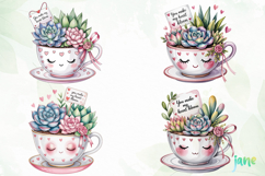 Valentine Succulent Pots PNG Product Image 1