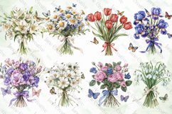 Tied Bouquet Flowers Sublimation Clipart Product Image 2