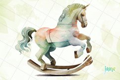 Rocking Horse Watercolor Sublimation Clipart Product Image 2