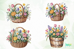 Watercolor Spring Flowers Clipart Product Image 1