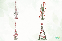 Watercolor Vintage Christmas Clipart Product Image 1