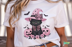 Cute Black Pink Halloween PNG Product Image 2