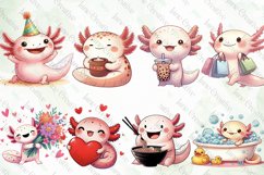 Adorable Axolotl Sublimation Clipart Product Image 3