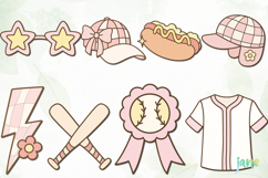 Retro Girly Baseball Clipart Sublimation Product Image 3