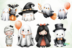 Cute Ghost Watercolor Clipart Product Image 5