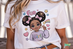 Cute Little Black Girl Sublimation Product Image 5