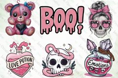 Cute Pink Halloween Sublimation Clipart Product Image 4