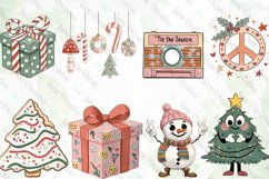Groovy Christmas Clipart Sublimation Product Image 3