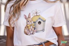 Yellow Gingham Bunny PNG Product Image 5