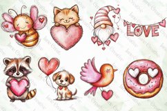 Valentine Watercolor Clipart Bundle Product Image 2
