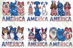 Patriotic Trio Dogs Sublimation Clipart Product Image 2