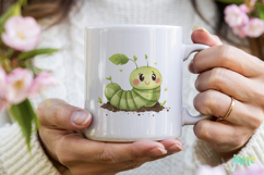 Cute Worm Watercolor Clipart Product Image 4