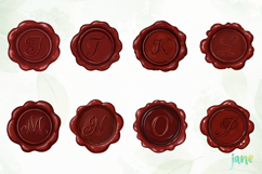 Red Wax Stamp Letter Clipart Bundle Product Image 2