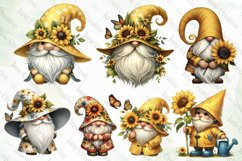 Sunflower Gnomes Sublimation Clipart Product Image 3